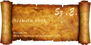 Szikula Erik névjegykártya